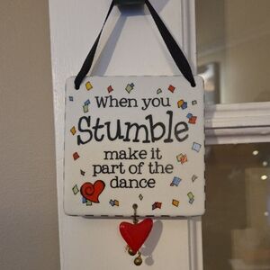 Inspirational Wall Decor with Heart Charm